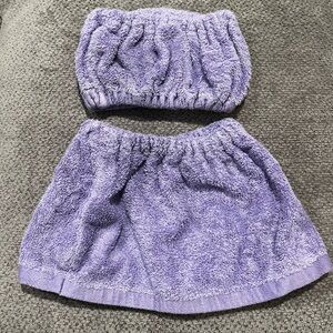 Lavender Kids Baby Terry Cloth Tube Top Skirt Set Cover Set Size 12-18 months
